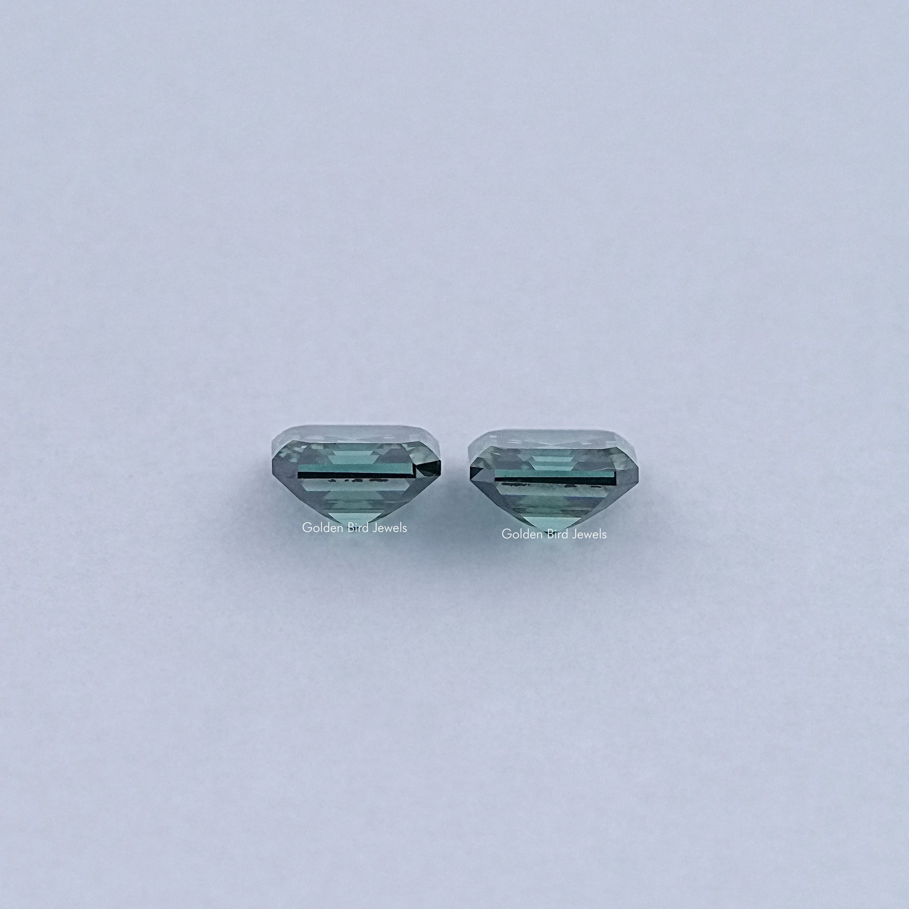 Side View Of Asscher Cut Lab Loose moissanite     