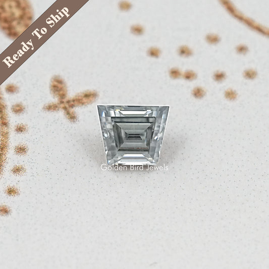 Gray Trapezoid Cut Moissanite Gemstone
