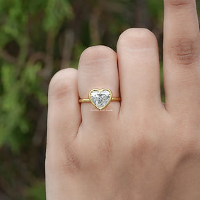 Heart Shaped Lab Diamond Bezel Set Ring