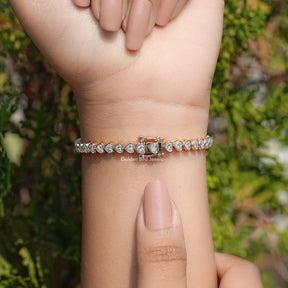 Heart Shaped Lab Diamond Bracelet