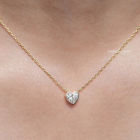 Heart Shaped Lab Diamond Solitaire Pendant