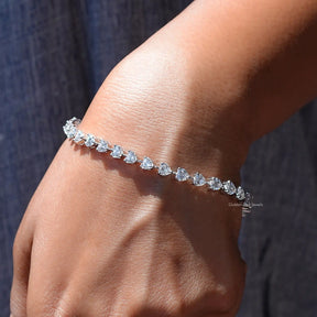 View of moissanite heart bracelet for women