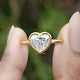 Heart Shaped Lab Diamond Bezel Set Ring