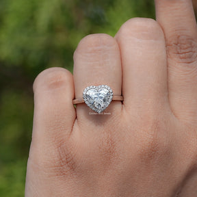 Heart Shaped Lab Diamond Halo Engagement Ring