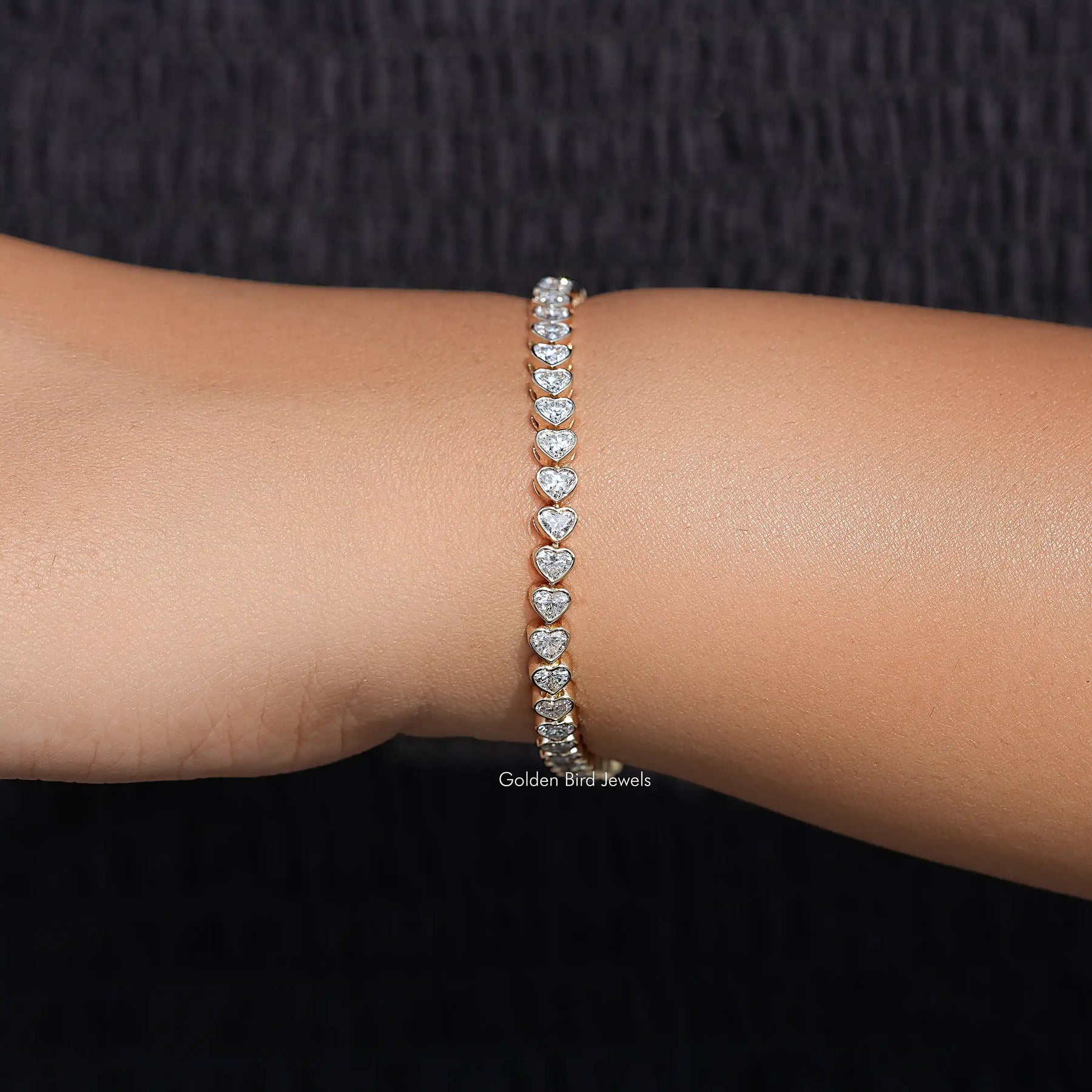 Heart Shaped Lab Diamond Bracelet