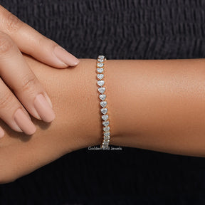 Heart Shaped Lab Diamond Bracelet