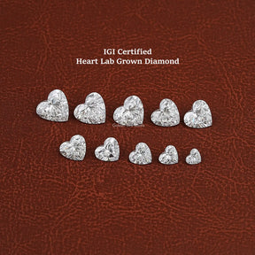 View of Heart Shaped Loose Lab Diamond In White 