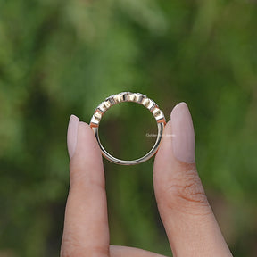 Heart Shaped Moissanite Bezel Eternity Band