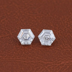 View Of Hexagon Cut Loose Moissanite Pair 