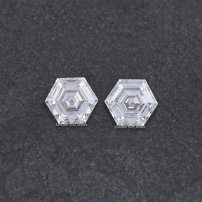 Hexagon Cut Moissanite Loose Pair