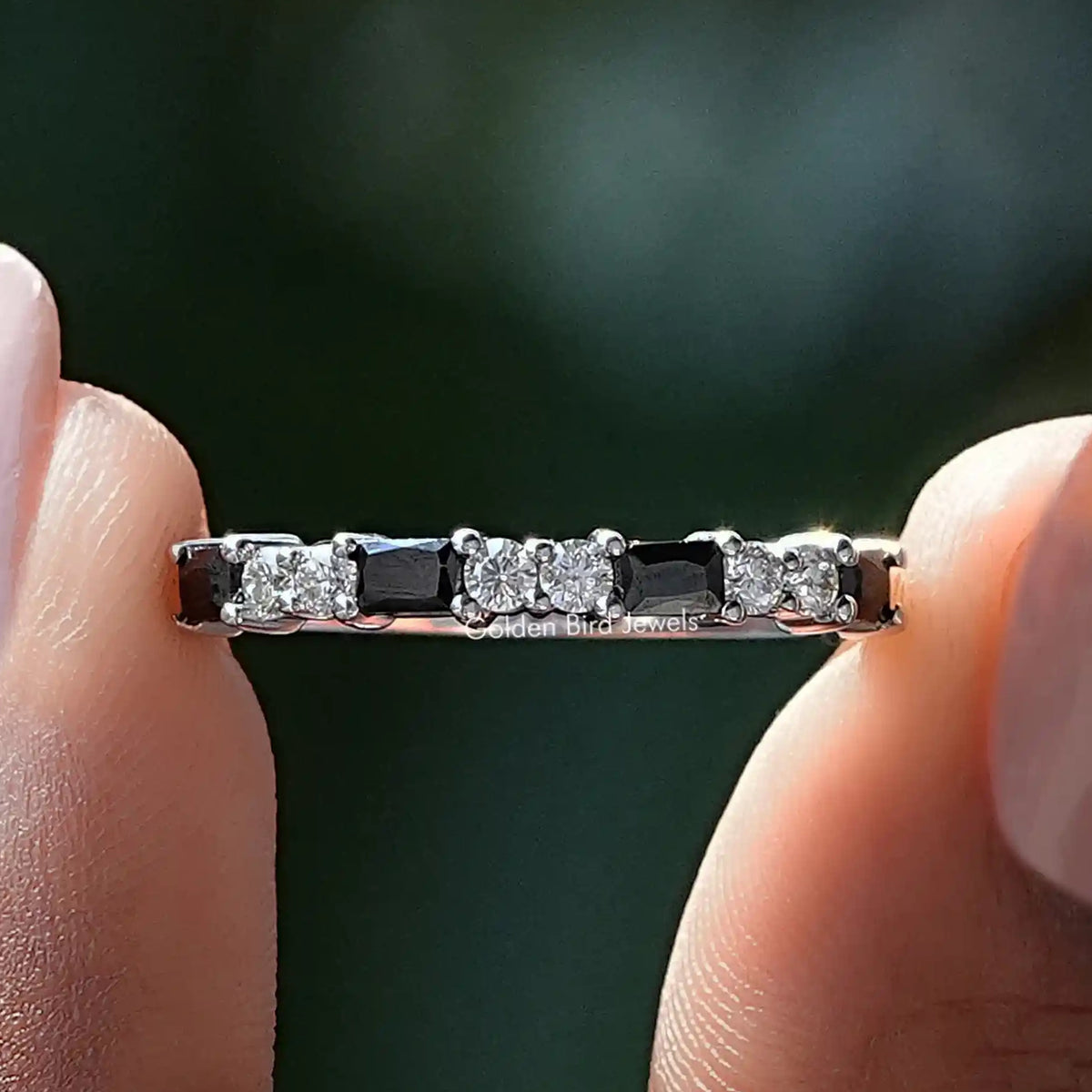 Baguette Gemstone Eternity Wedding Band
