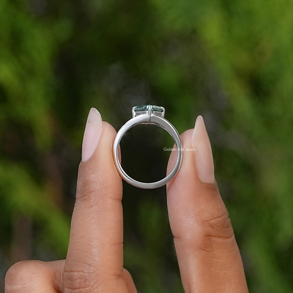 Cushion Moissanite Split Shank Wedding Ring