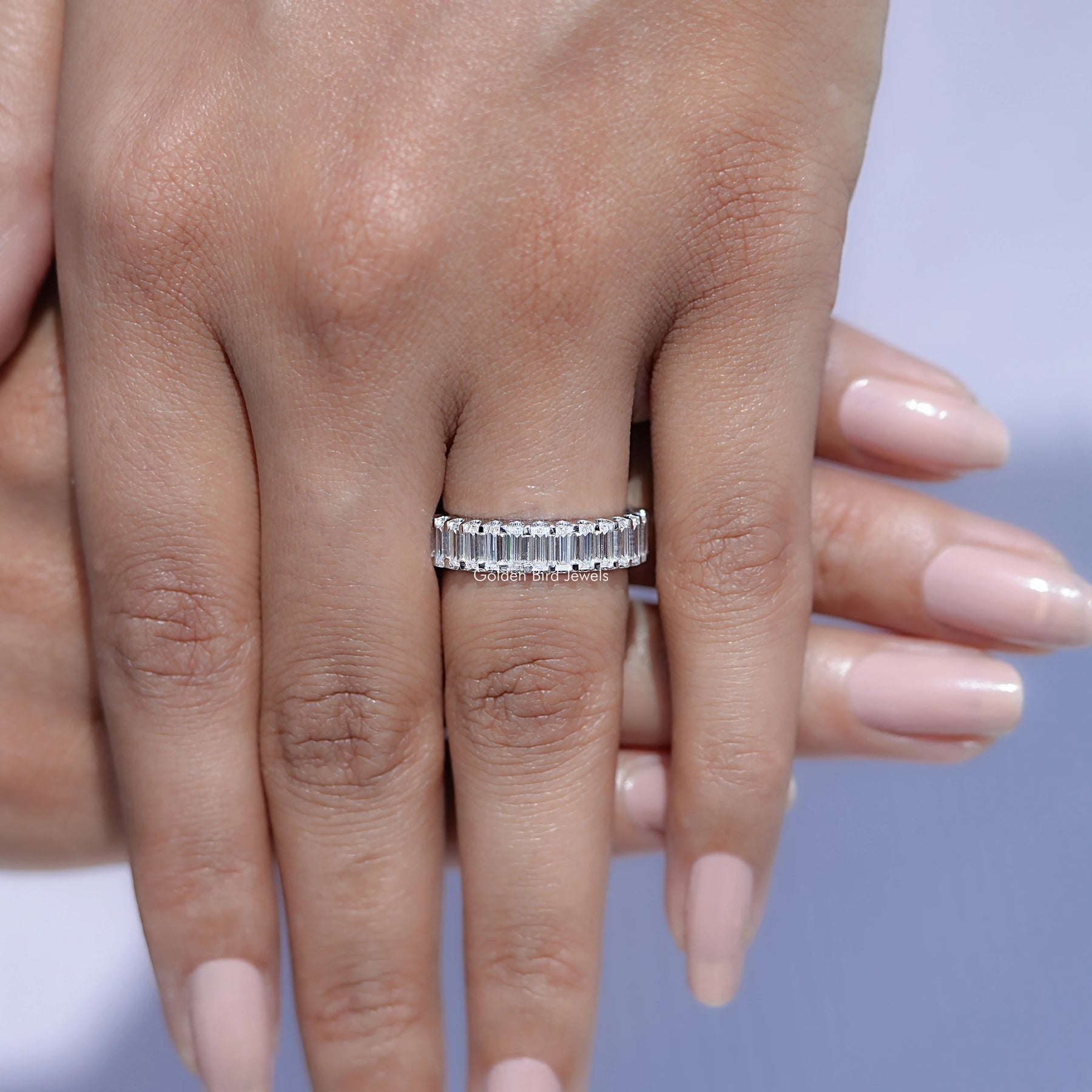Baguette Cut Lab Diamond Full Eternity Band