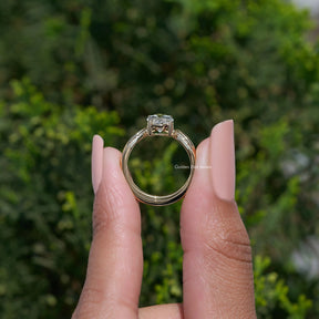 Lab Diamond Oval Cut Accent Bridal Set Ring
