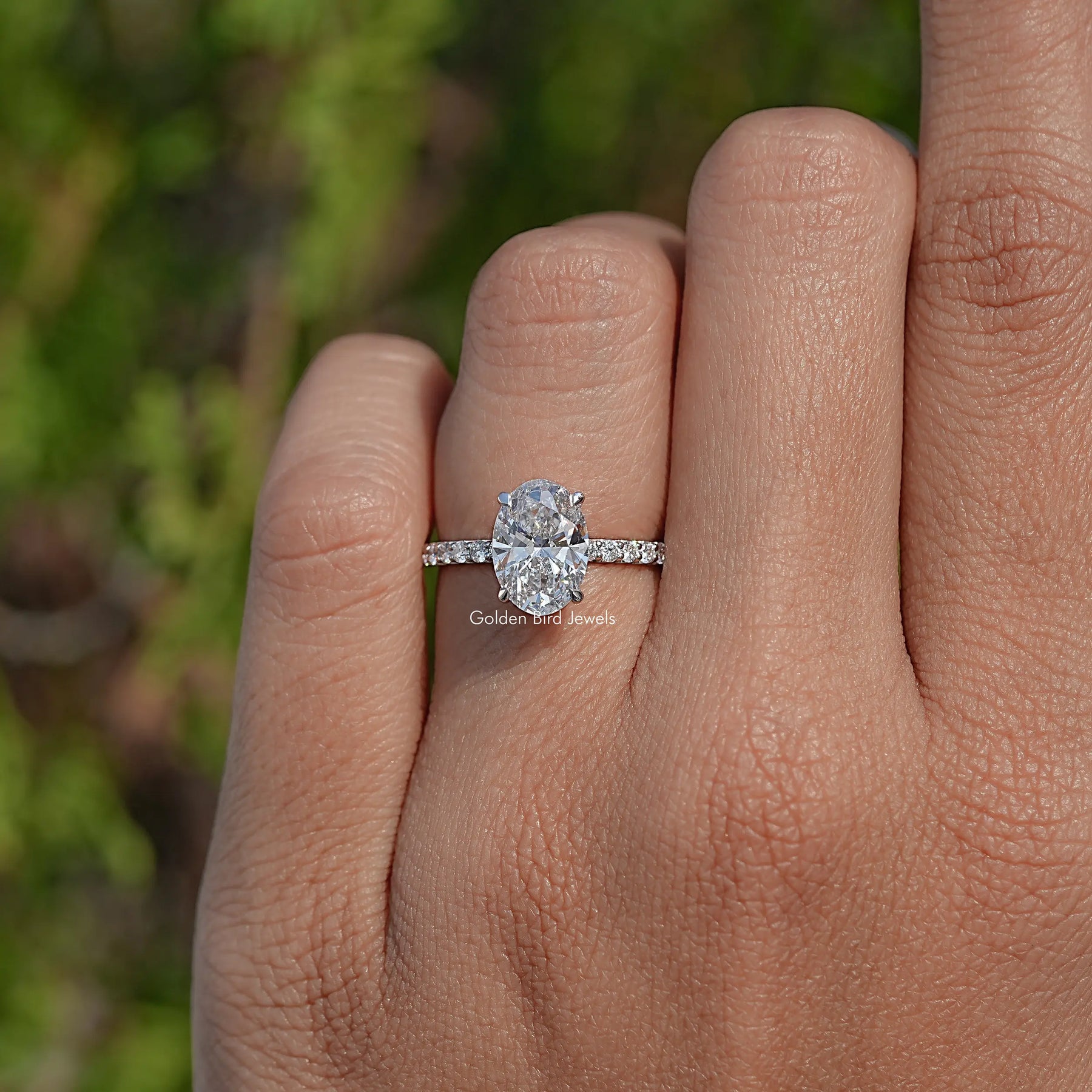 Oval Cut Lab Diamond Engagement Ring