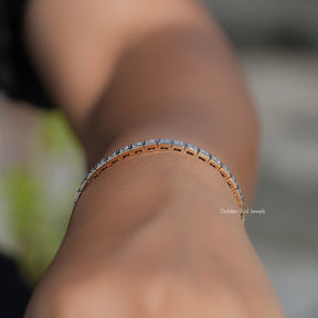 Lab Diamond Princess Cut Tennis Bracelet