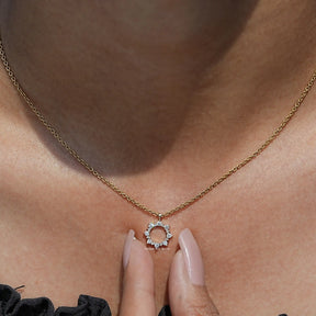 Women's Wear View of Round Cut Open Circle Pendant​ 