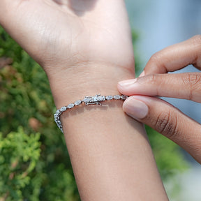 Back View Of Marquise Cut Lab Grown Diamond Tennis Bracelet
