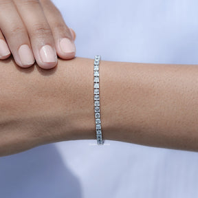 Detailed View of Asscher Cut Lab Tennis Bracelet
