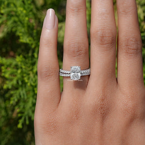 Close-Up View of Cushion Cut Lab Grown Diamond Ring