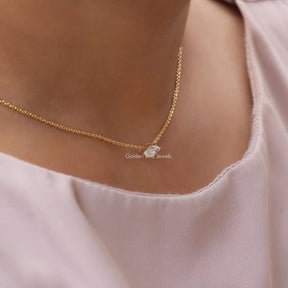 Font view of marquise cut diamond solitaire pendant