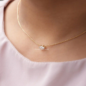 Lab grown diamond marquise cut pendant set in prong setting