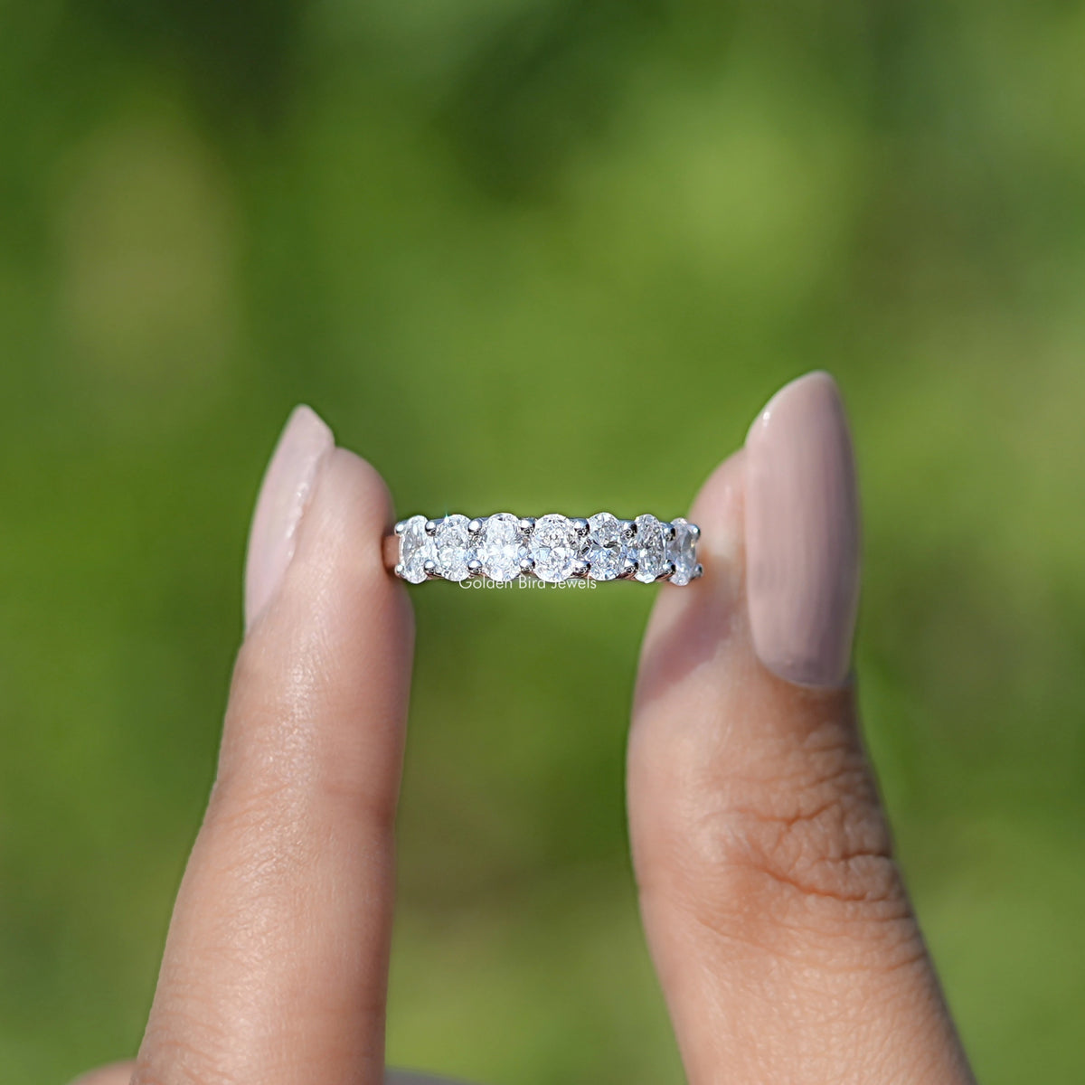 Lab Grown Diamond Oval Seven Stone Wedding Band