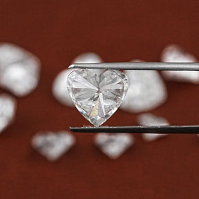 Twijer holding the Heart Shaped Loose Lab Diamond