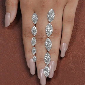 Close-Up View of Lab Grown Marquise Cut Loose Diamond In White 