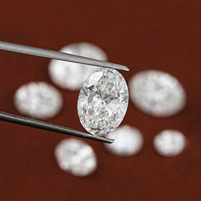 View Of Lab Grown Oval Cut Loose Diamond In White