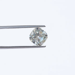 View Of Light Blue Old Mine Cushion Cut Loose Moissanite