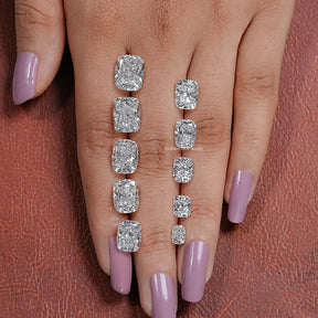 Loose Elongated Cushion Cut Lab Diamond In White