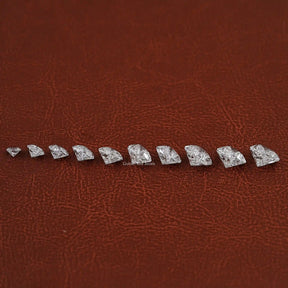 Side View of Heart Shaped Loose Lab Diamond In White