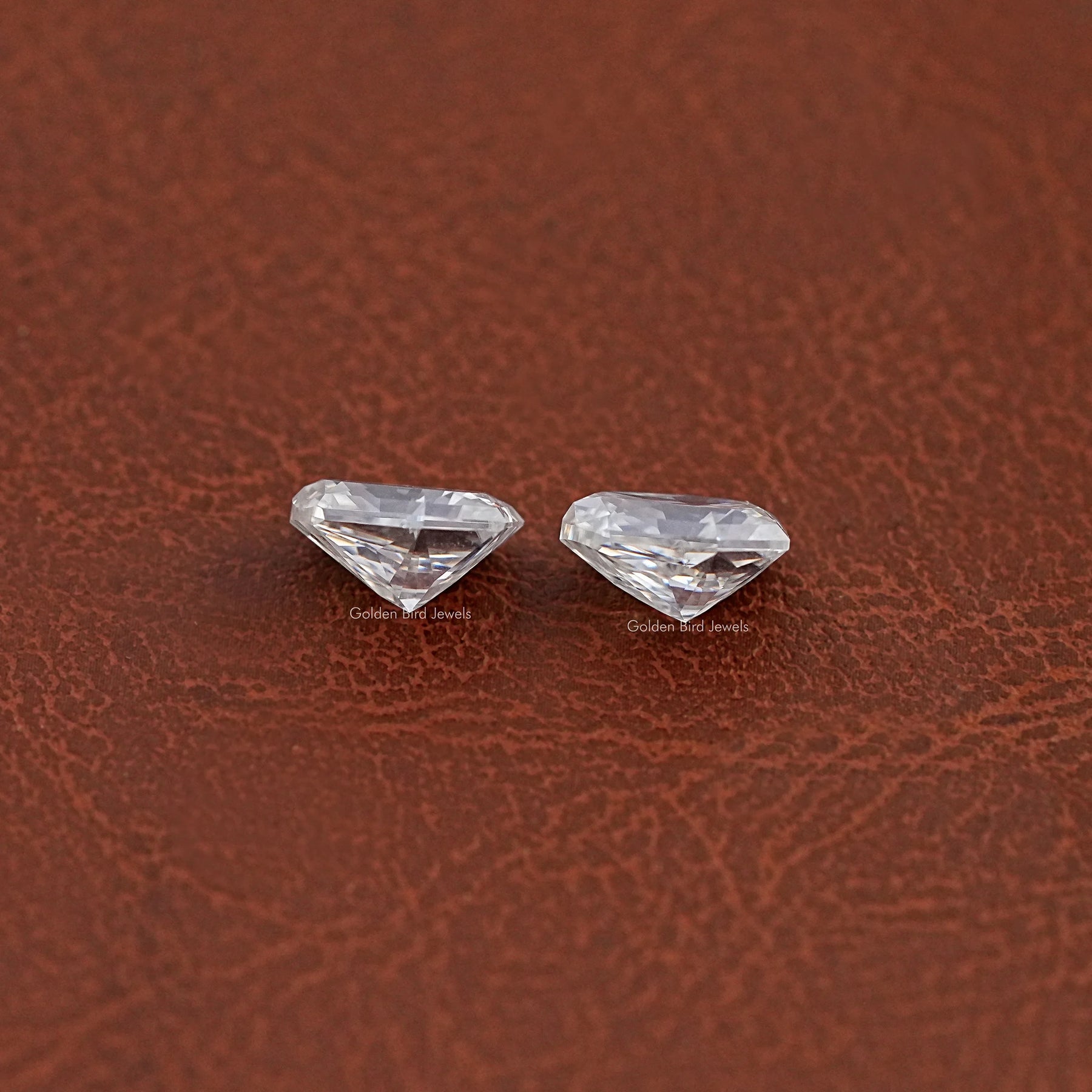 Side View Of Shield Cut Lab Loose moissanite 
