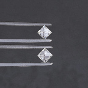 In Tweezer View Of French Cut Loose Moissanite Pair