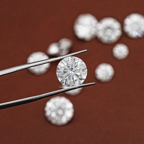 View of Round Cut Lab Grown Diamond In White 
