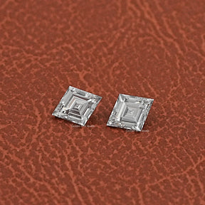 Lozenge Cut Lab Grown Loose Diamond Pair In White