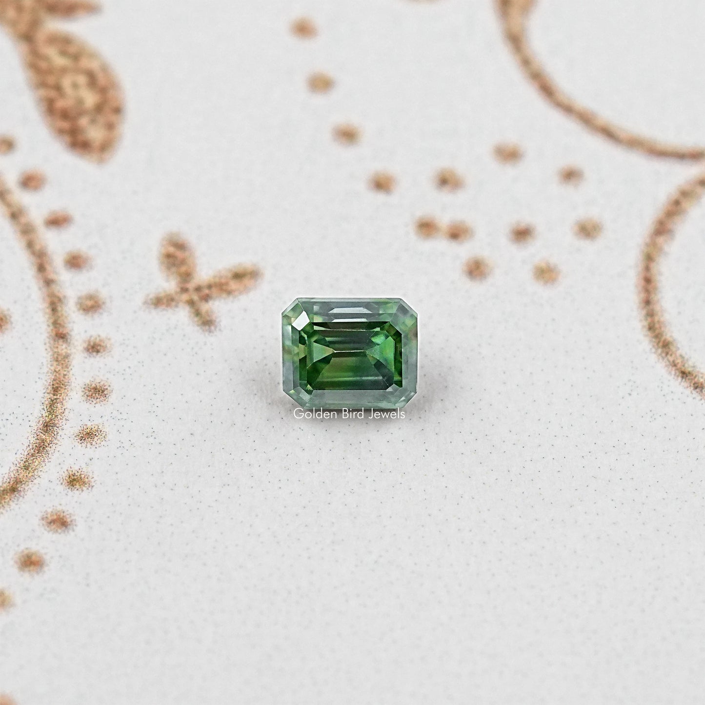 Green Emerald Cut Moissanite Gemstone