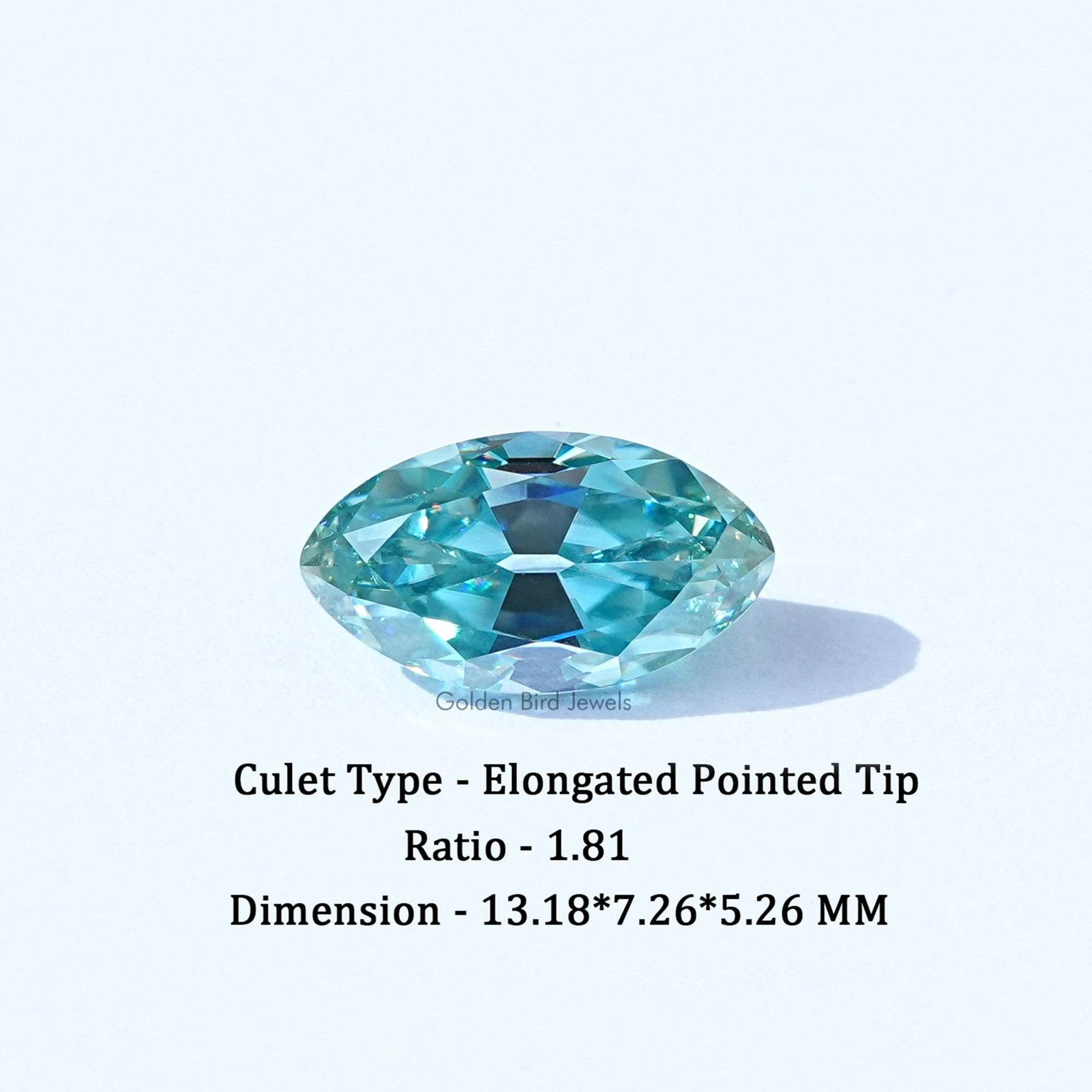 Cyan Blue Old Mine Moval Cut Loose Stone