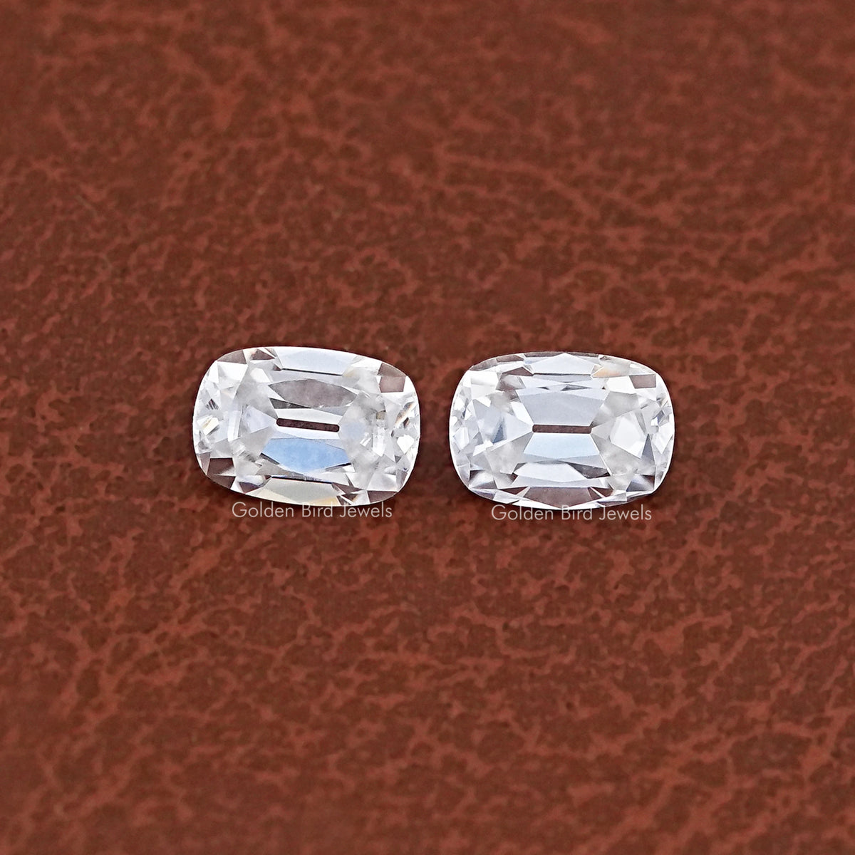 Colorless Old Mine Cushion Moissanite Loose Pair