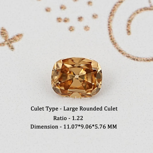 Champagne Old Mine Cushion Cut Loose Moissanite