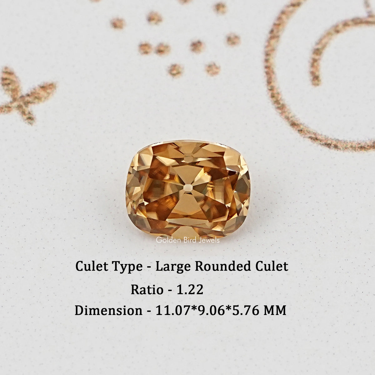 Champagne Old Mine Cushion Cut Loose Moissanite