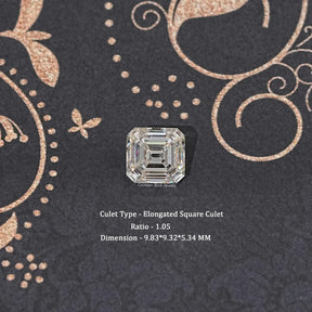 Off White Old Mine Asscher Loose Moissanite