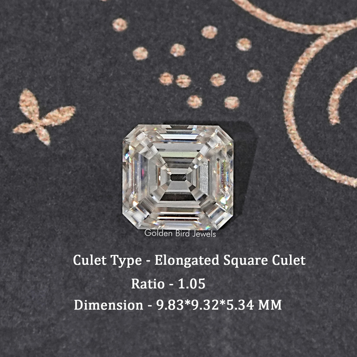 Off White Old Mine Asscher Loose Moissanite