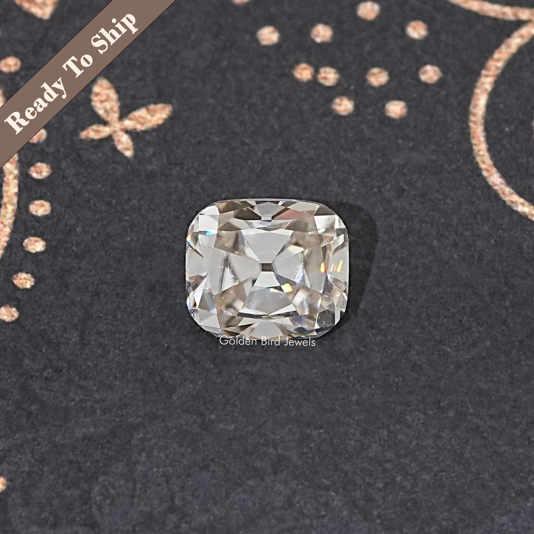 View Of Old Mine Cushion Cut Loose Moissanite Stone