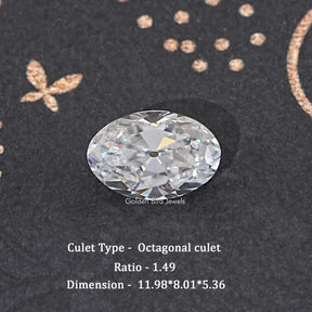 Colorless Old Mine Oval Loose Moissanite