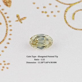 Yellow Old Mine Oval Loose Moissanite