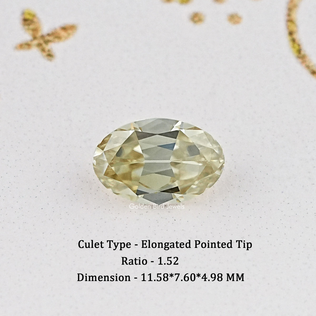 Yellow Old Mine Oval Loose Moissanite
