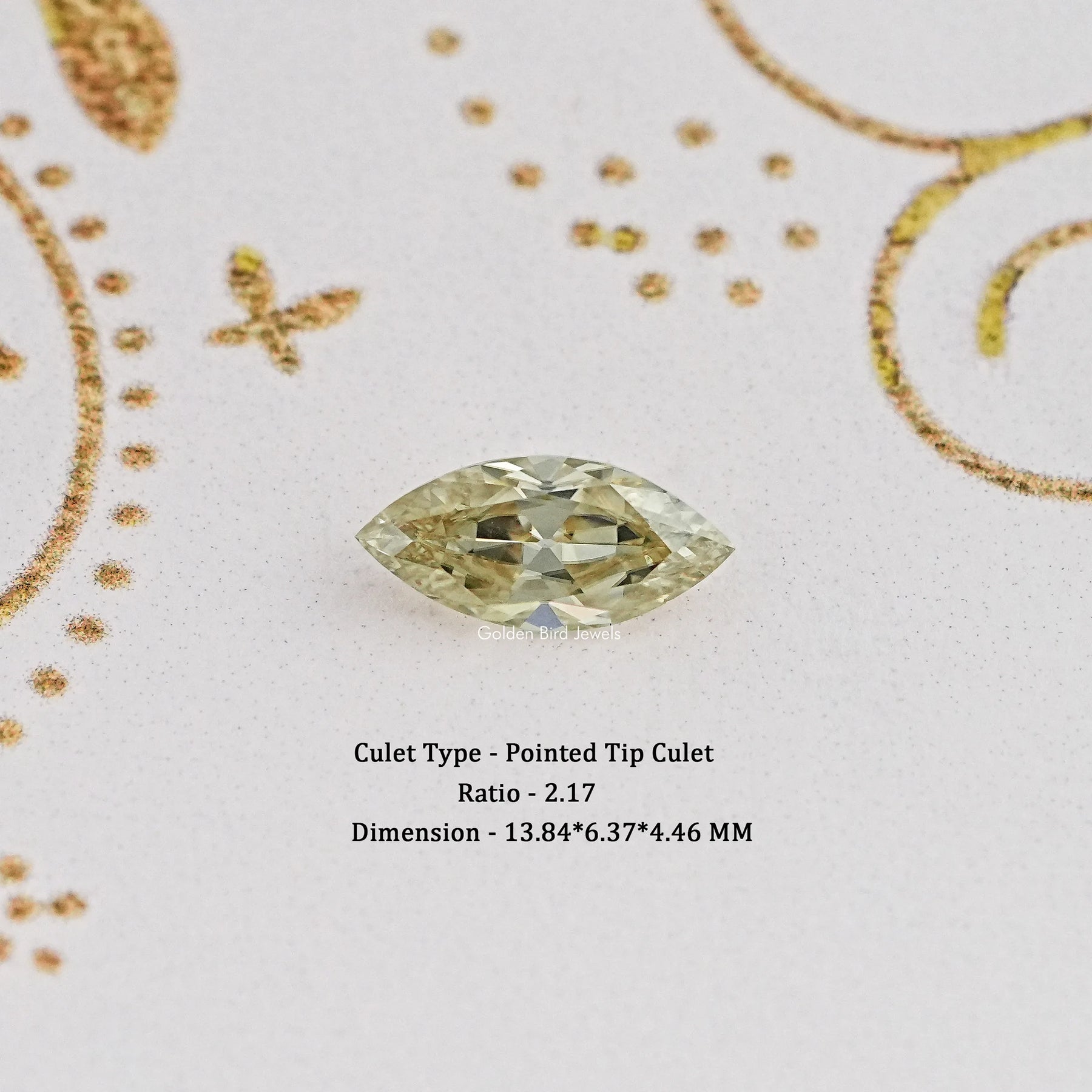 Yellow Old Mine Marquise Cut Loose Moissanite