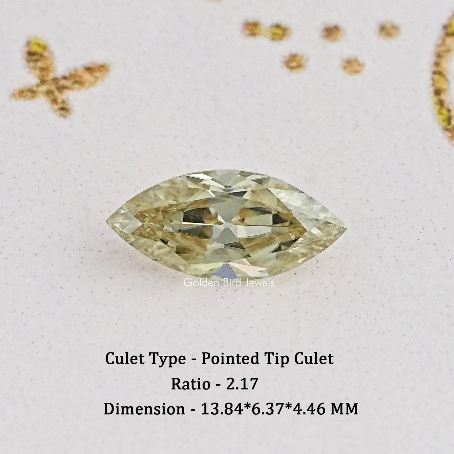 Yellow Old Mine Marquise Cut Loose Moissanite